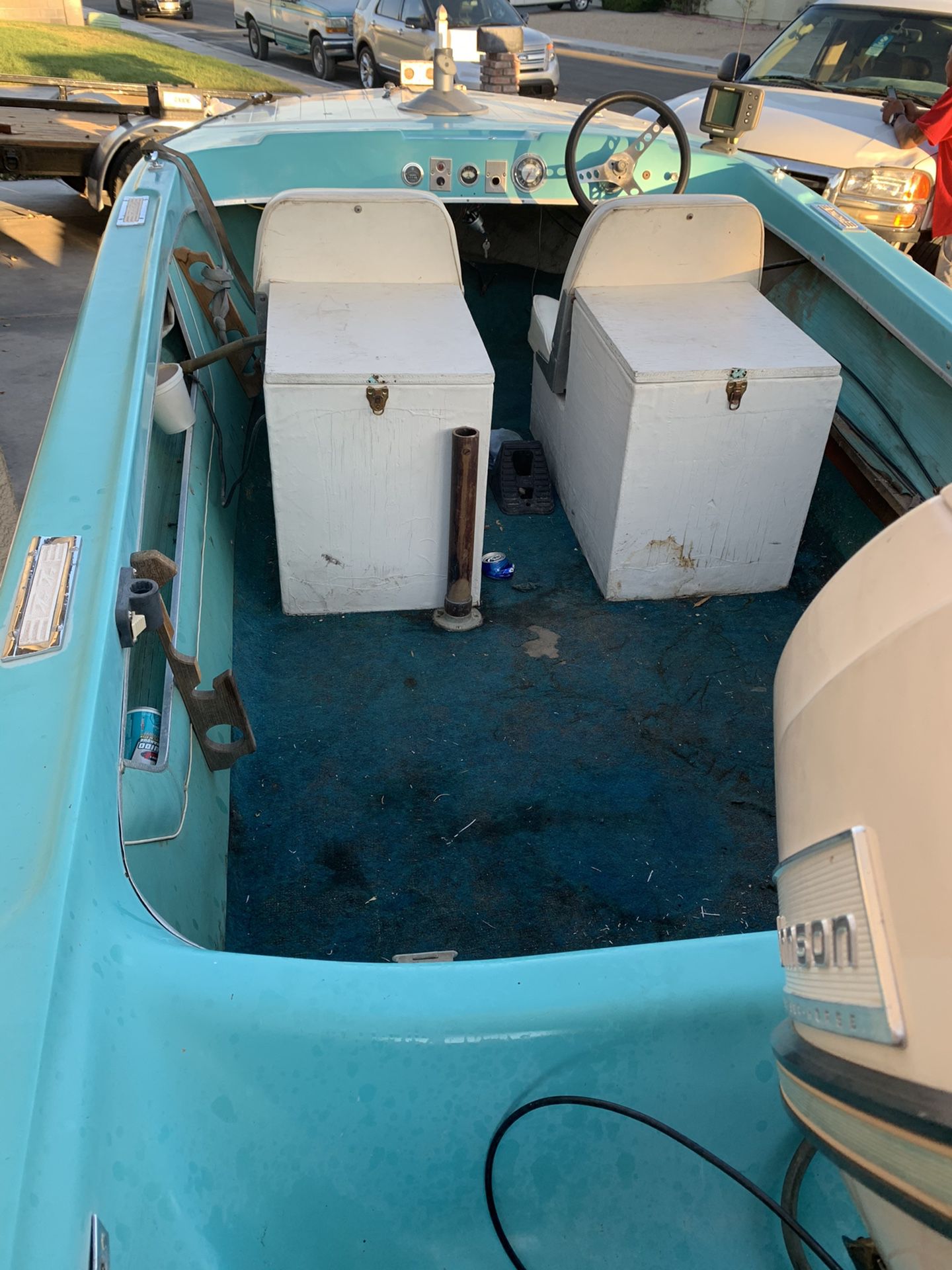 !!!Needs a new ignition switch, runs, and strong motor, all original’1965 P14 seawirl. Title for boat and trailer trailer has permanent plates from C