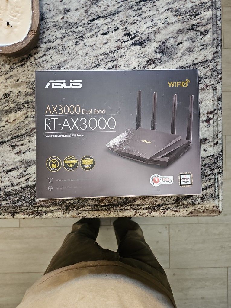 New in box Asus Router AX3000 dual band RT-AX3000 smart wifi 6 (802.11ax)