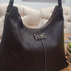 Kate Spade Pebble Leather  Vintage Shouder Dark Brown 