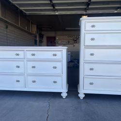 2 White Dressers