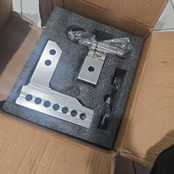 Adjustable Trailer Hitch Ball Mount for 2.5-Inch Receiver, 10-Inch Drop/Rise Hitch 18500LBS, 2" and 2-5/16" Balls, with 2 latches Locks, Silver