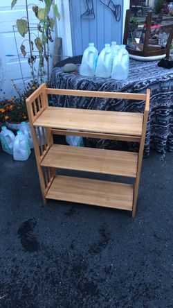 Folding wood bookcase solid wood