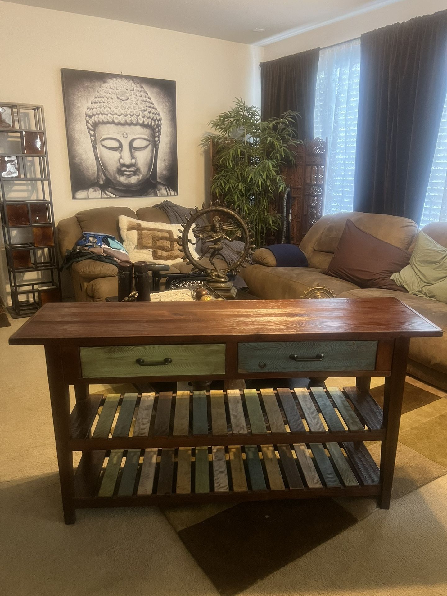 Wooden Console Table with Drawers