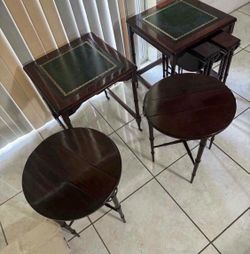 Pair Of Mahogany Nesting Tables 19.5”x19.5”x23”H