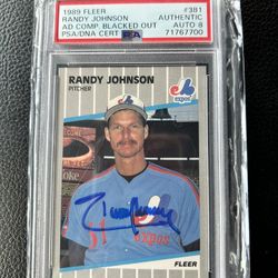 Randy Johnson Autographed Rookie Card Psa8