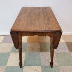 Vintage Maple Drop Leaf Table With Turned Legs
