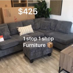 Dark Gray Sectional Sofa Set (On Display)