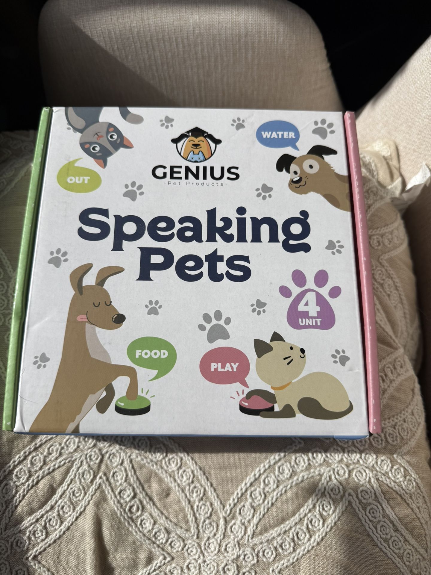 Genius Pet Products Talking Pets | 4 Piece Set Recordable Buttons