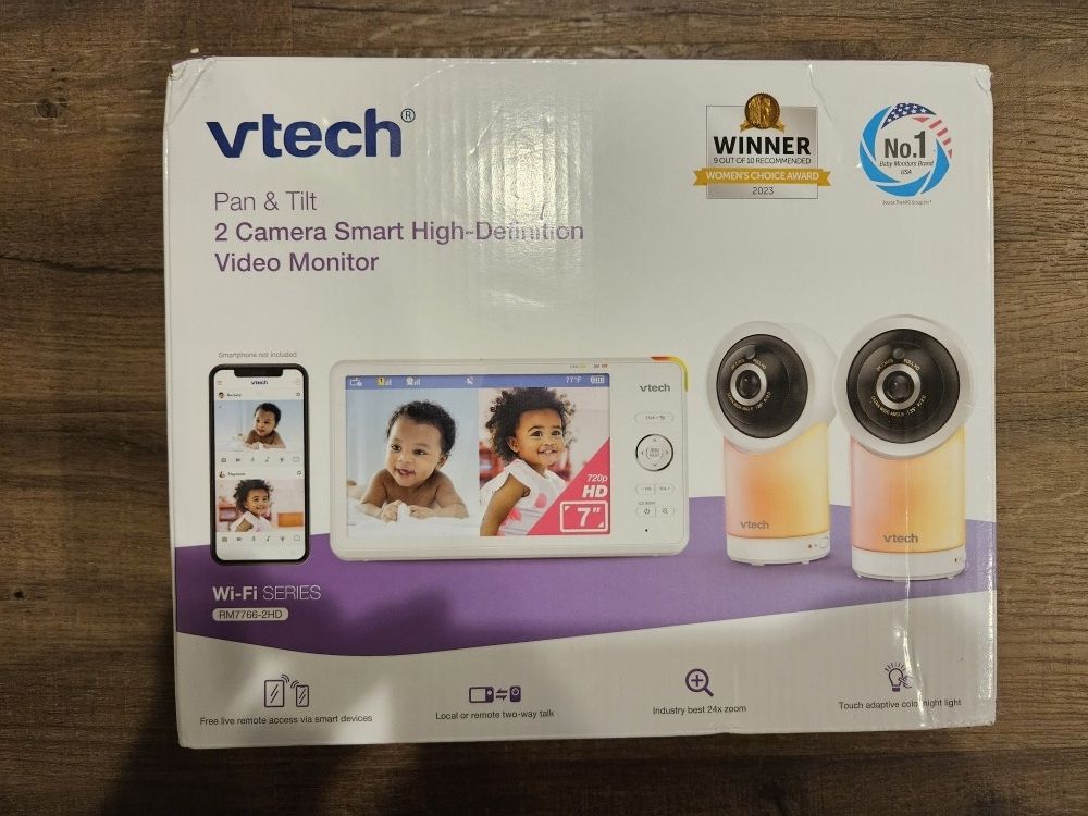 VTech RM7764-2HD 1080p Smart WiFi Remote Access 2 Camera Baby Monitor