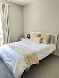 Ikea bed frame + Queen Memory Foam Mattress (Like New)