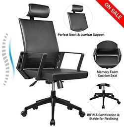 YOUNBO Office Chair High Back Leather Executive Computer Desk Chair, *New*