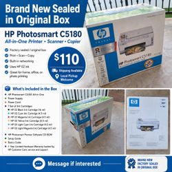 Brand New HP Photosmart C5180 All-in-One — FACTORY SEALED in. ORIGINAL BOX