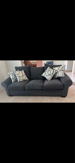 Grey couch oversided chair & ottoman for sale