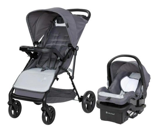 Baby Trend Stroller - New Venture 4-Wheel Stroller Travel System - Grey