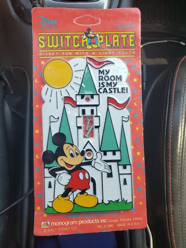 Vintage Disney Mickey Mouse Light Switch Wall Cover Plate NEW mickey castle
