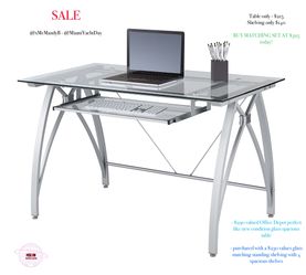 Modern Glass Desk Table Sale Choose To Get With Matching Glass Bookshelf Stand Like New