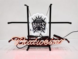 Sacramento Kings Budweiser Neon Beer Sign NBA Basketball Bar Light Display
