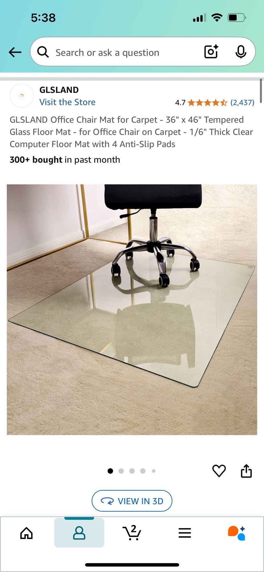 Glass Office Chair Mat