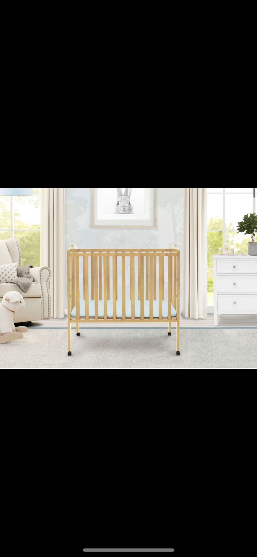Mini Crib/ Folding Portable Mini Baby Crib With Mattress/ Baby/ Nursery/ Furniture/ New