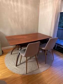 Mid-Century Modern Dining Table + 4 Chairs