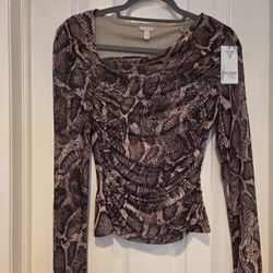 GUESS Brand - Ladies Phython Skin Print Blouse - Size S - BRAND NEW!