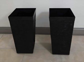 *** NEW LOW PRICE *** PAIR of 23" Black Textured Mobile Planters (2 for $60) @ Lasting Creations