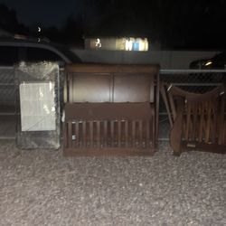 Crib frame and could be used as a full bed frame