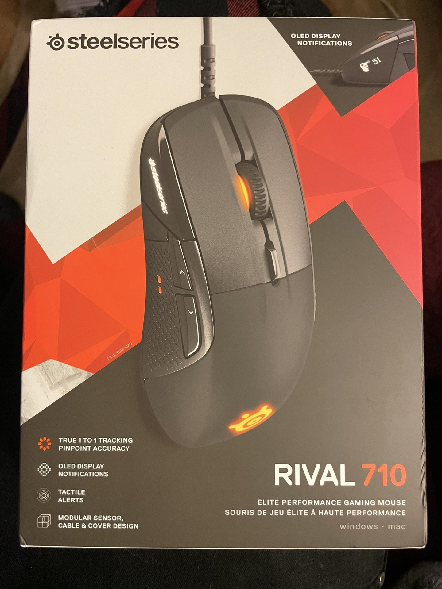 SteelSeries Rival 710 Gaming Mouse - 16,000 CPI TrueMove3 Optical Sensor - OLED Display - Tactile Alerts - RGB Lighting, Black