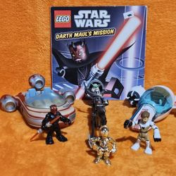 Star Wars Galactic Heroes Vehicle + Figure & Book Bundle 