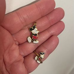 Mickey Mouse ring and pendant, vintage 1980’s, child size