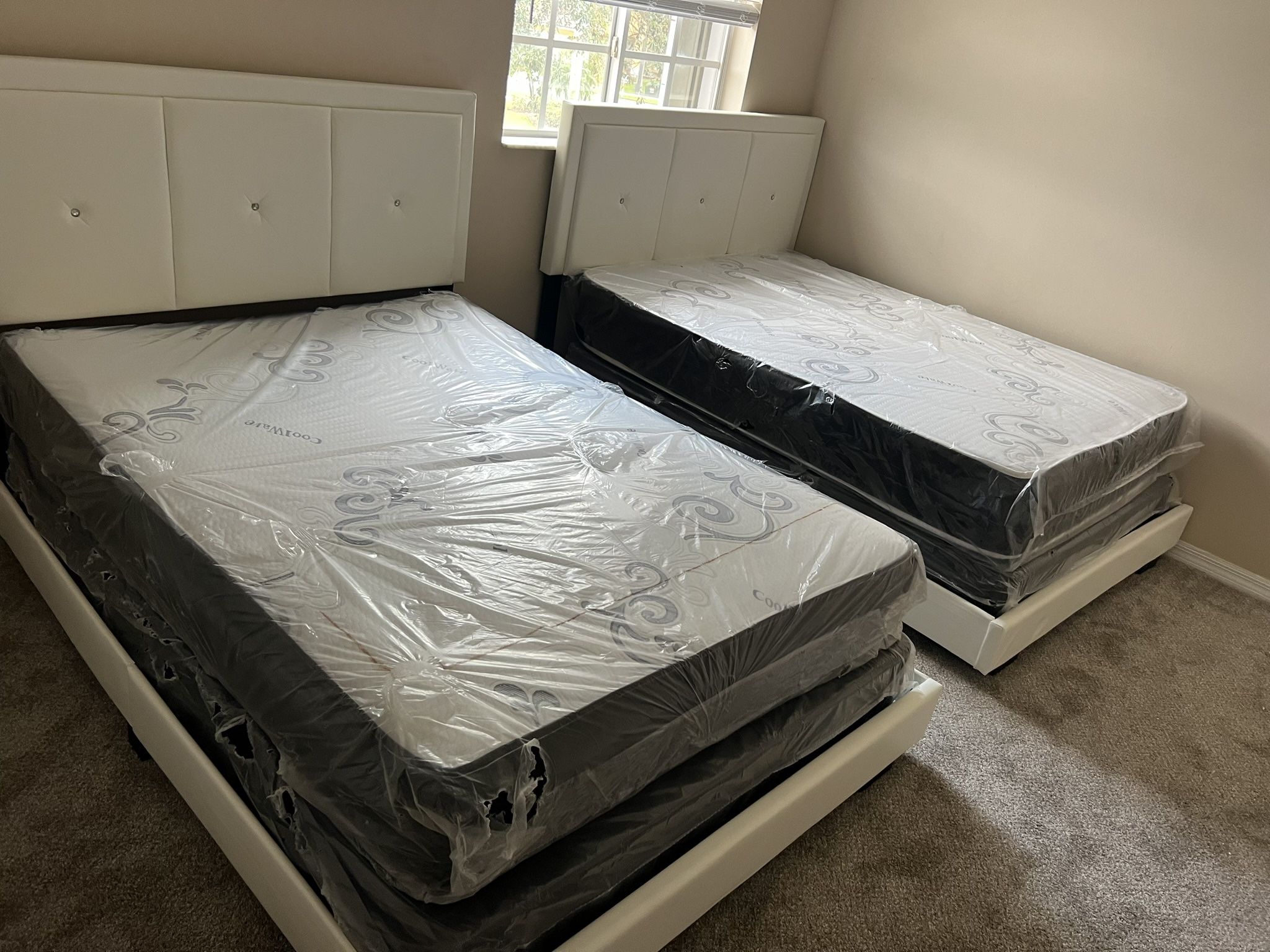2 Full Size Bed Frame With 2 Mattress. All New Furniture And Free Delivery