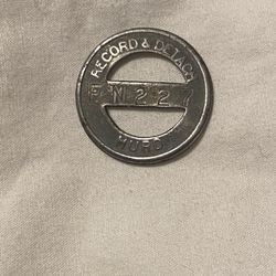 Vintage Record and Detach Hurd Fob Embossed 60s Aluminum Tag Key Ring