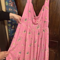 Pink Aurora Floral Print Tank Dress