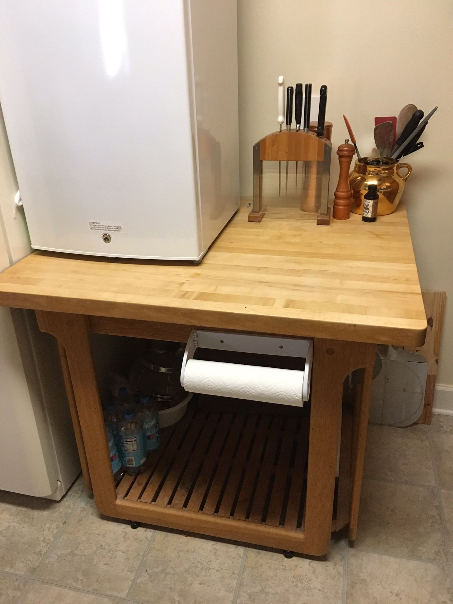 Butcher block kitchen table