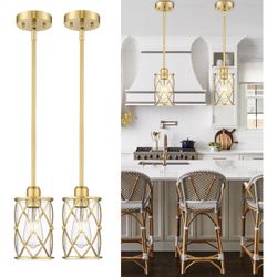 Pendant Lights Gold 2 Pack New