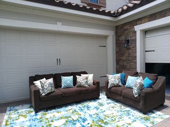 Dark Brown Couch and Loveseat set