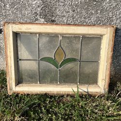 20” X 15” Antique Lead Glass Window 