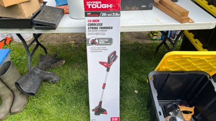 HyperTough 12 inch cordless string trimmer with battery and charger