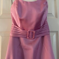 Gorgeous ALFRED ANGELO Pink Evening Bridesmaid Prom Wedding A-Line Strapless Dress Sz 2 
