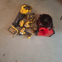 I'm selling these tools. They don't work for someone who knows how to fix things. The fan works, but only when plugged into the connector. The saw is 