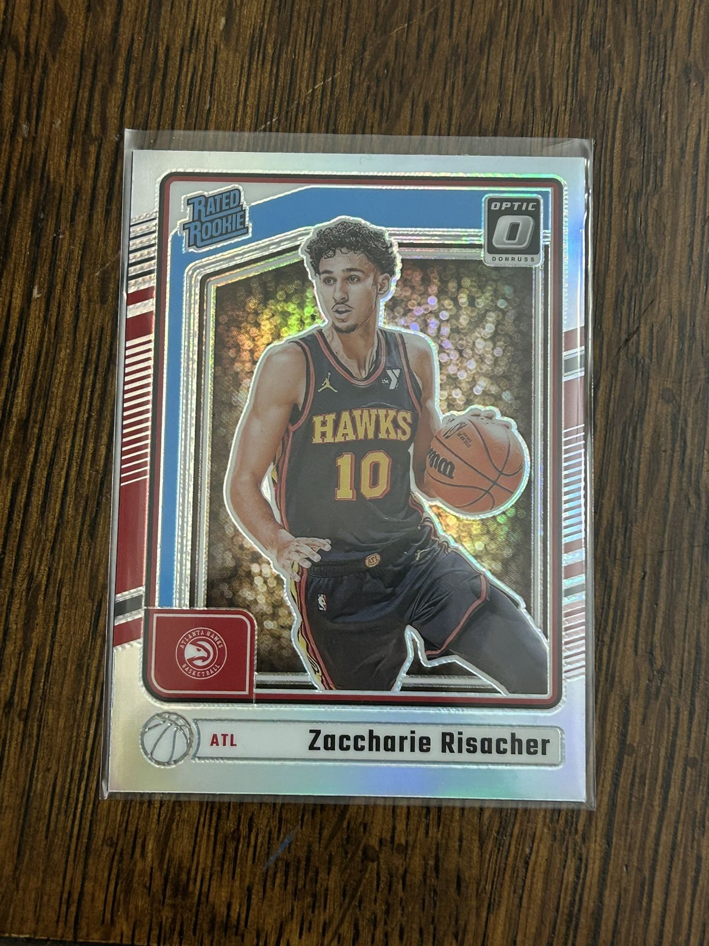 Zaccharie Risacher Donruss Optic Rated Rookie Silver Holo Prizm 