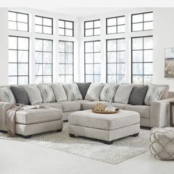 Ardsley Pewter 5-Piece LAF Chaise Sectional ( sectional couch sofa loveseat recliner options