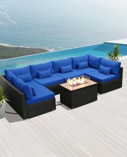 Brand New Outdoor Patio Furniture With Propane Fire Pit Table