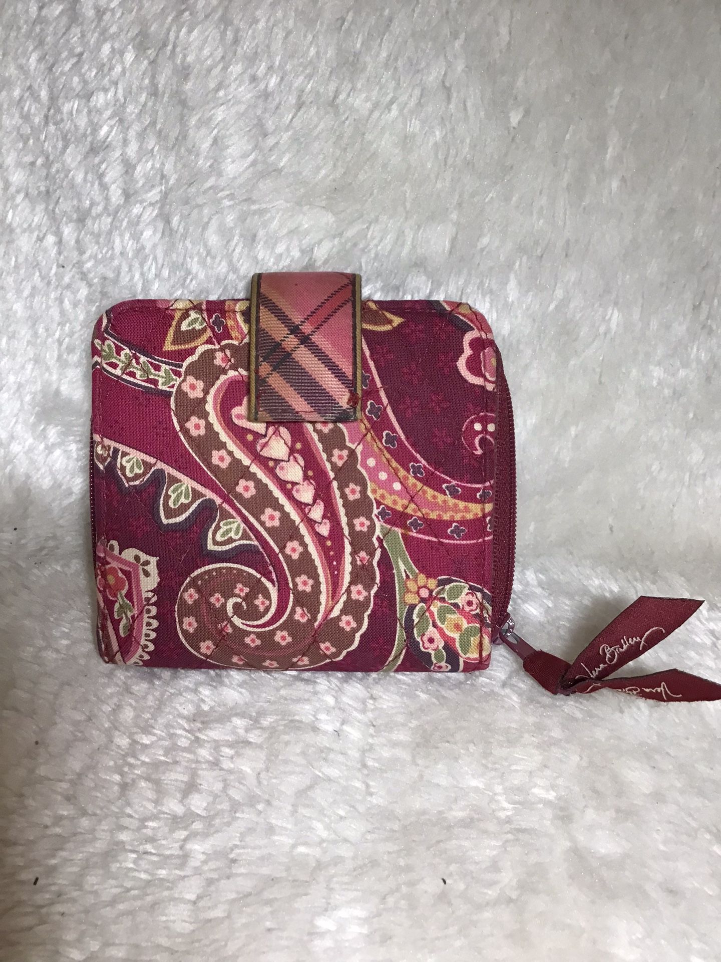 Vera Bradley Retired Piccadilly Plum Mini Zip Walley Discontinued Pattern 