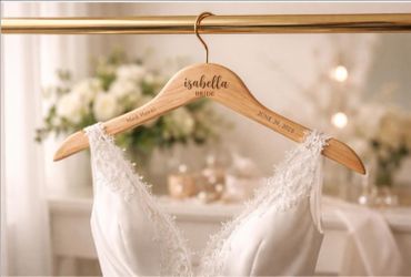 Personalized Bride Groom Wedding Party Hangers