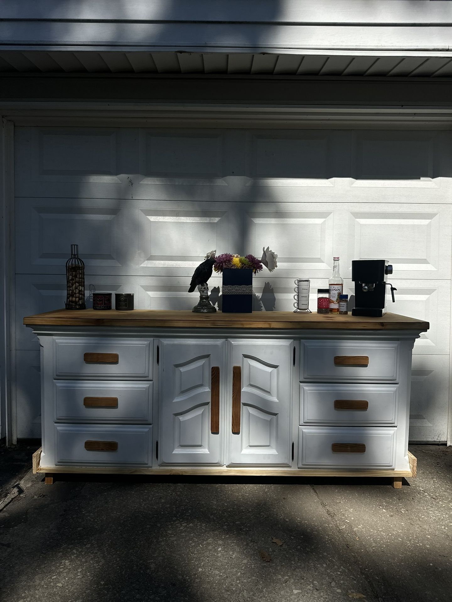 Modern Farmhouse Dresser / Buffet β Two-Tone White & Wood