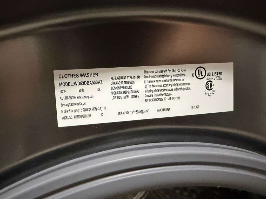 Samsung washer dryer all in one new with warranty 110v power