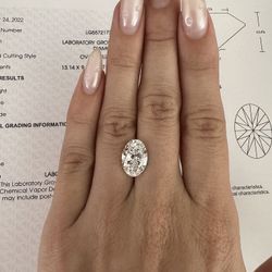 4.32  Carat F VS1 Oval Lab Grown Diamond Loose Stone For Engagement Ring 