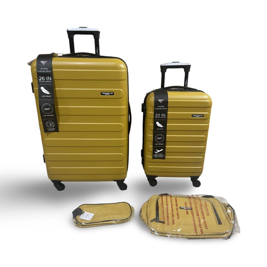TRAVELERS CLUB Austin 4 Piece Hardside Luggage Set  - AMBER GOLD