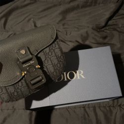 Dior Mini Saddle Messenger Bag With Flap Black